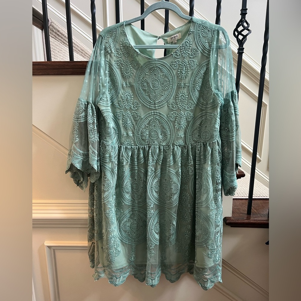 Umgee Sage Sheer Dress Swiss Dot large